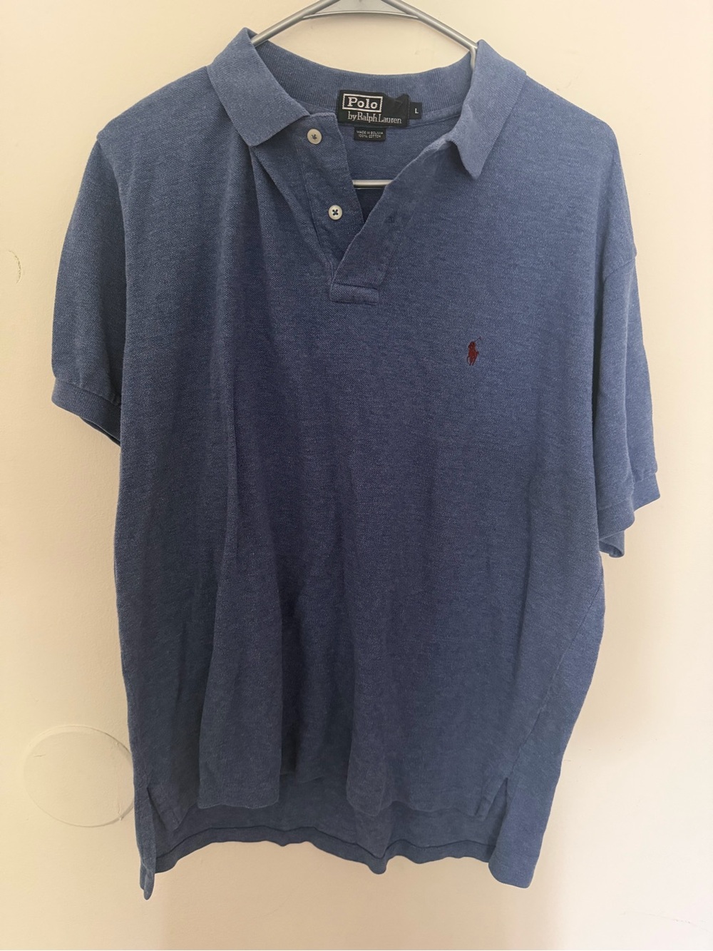 Polo by Ralph Lauren Blue Short-Sleeve Cotton Polo with Red Pony